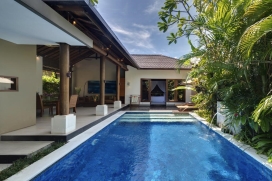 This luxury one bedroom villa is a private, luxury oasis in the heart of the fashionable Seminyak area. The holiday villa is a short walk to Bali's best restaurants, shops, nightspots and beachfront cafes. The villa has a private swimming pool, set in a tropical garden. An open-air living and dining pavilion, perfect for relaxed poolside enjoyment with butler service, features the villa. The one bedroom is air-conditioned and has cable TV and DVD player. Wireless broadband internet access is available in the villa.The professional staff of the villa will help you to make the best of your luxury stay in the villa.Service and facilities, Seminyak